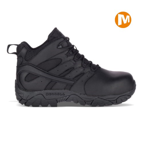 Merrell Moab 2 Mid Tactical Response Waterproof Comp Toe Sicherheitsschuhe Damen Schwarz [DE-JXGFE]